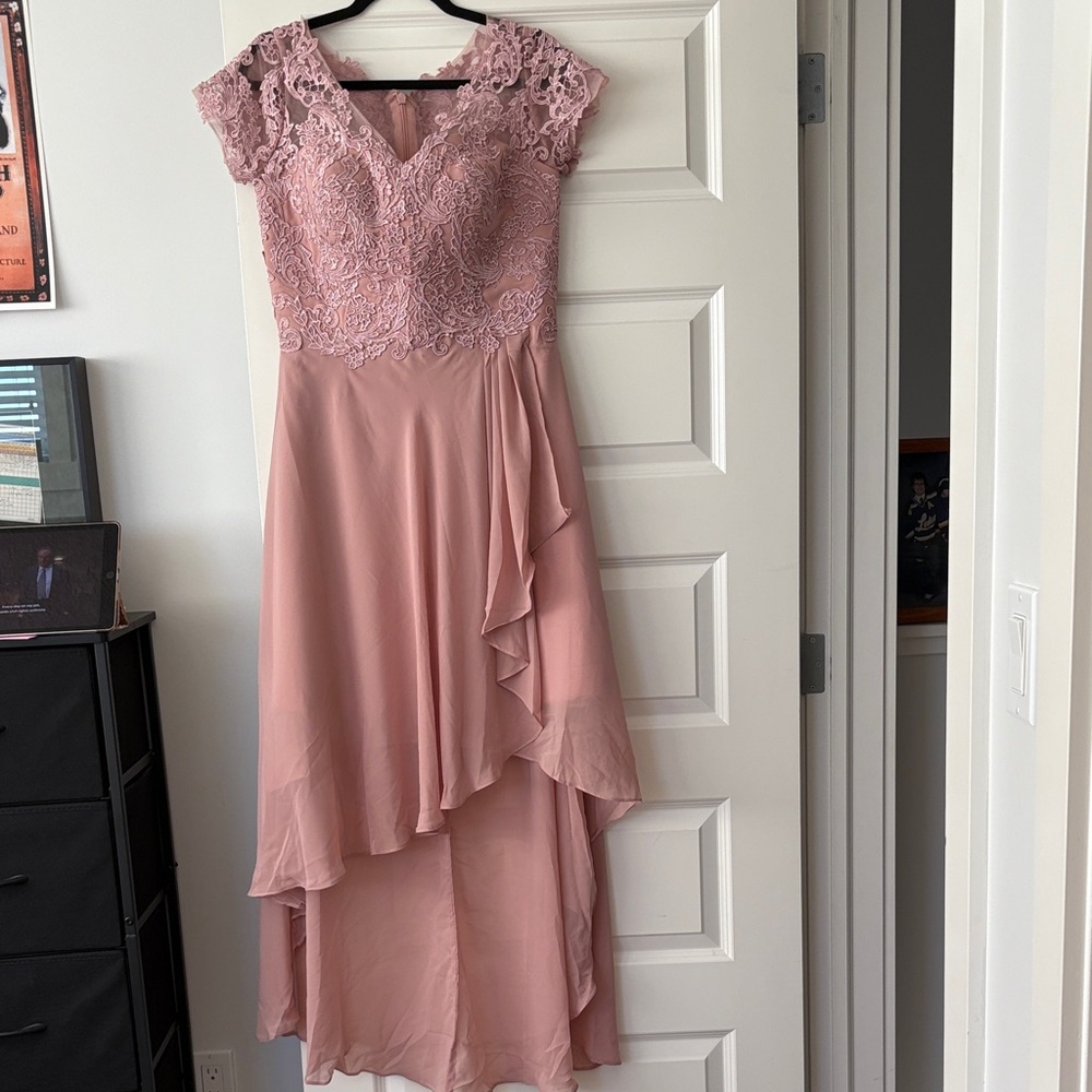 Elegant Lace Pink Dress